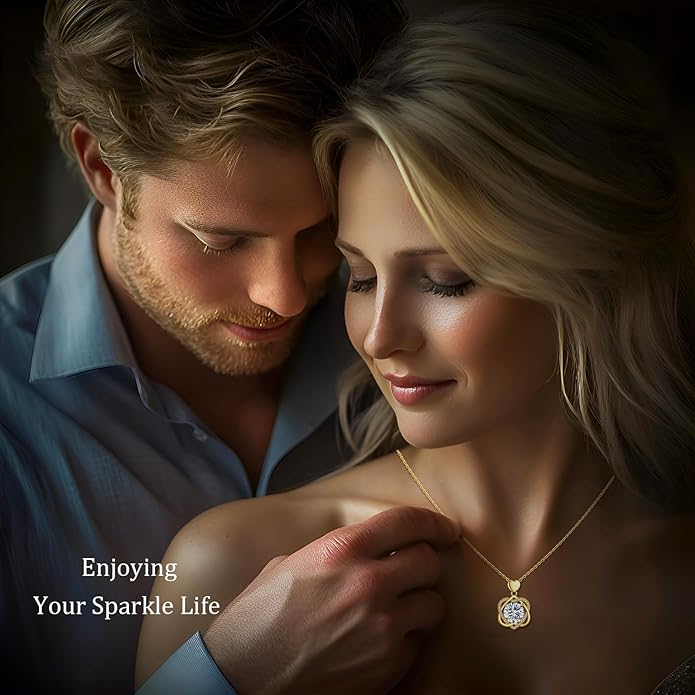 InfinityLove Heart Necklaces for Women, 5-3 Carats Moissanite, Sterling Silver Pendant Jewelry, Anniversary Birthday Gifts for Wife, Girlfriend, Daughter, Mom