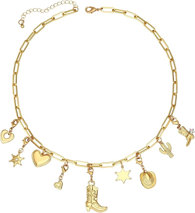 Charm Necklace for Women Gold Evil Eye Sun Moon Flower Coin Pendant Necklace Dainty Paperclip Chain Vintage Luck Amulet Choker Necklaces Celestial Jewelry Gift