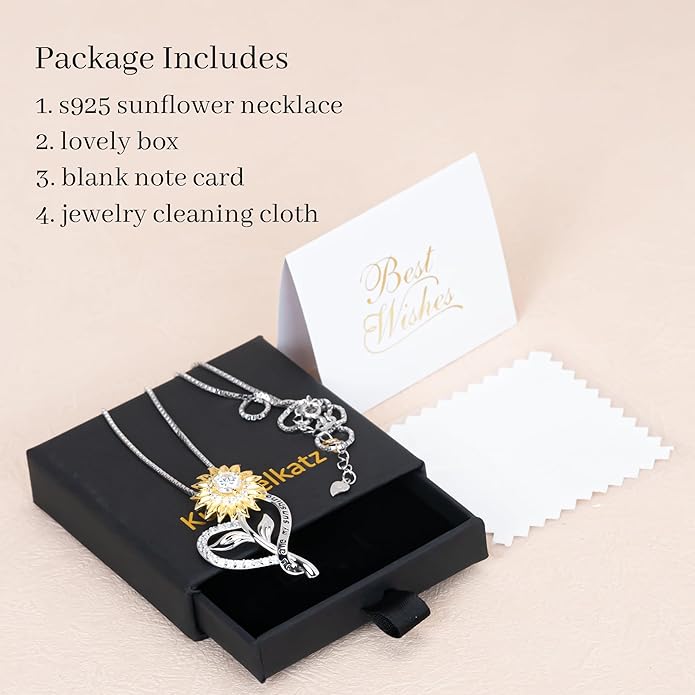 1 Carat Moissanite Sunflower Pendant Necklace | 'You Are My Sunshine' Engraved Heart Charm | 925 Sterling Silver | Radiant Anniversary, Wedding, Timeless Commitment Gift for Her