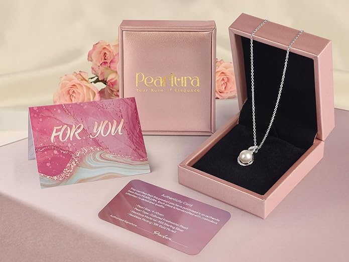 Gifts For Wife Wedding Anniversary - mothers day gifts for wife - AAA+ Real Pearl Necklaces For Women (18k Gold Platting 925 Sterling Silver) mothers necklace ideas Birthday Freshwater Pearl Necklace