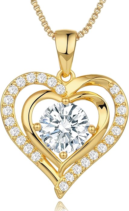 waitrose Moissanite Heart Necklace for Women Birthday Gifts for Wife S925 Sterling Silver Jewelry for Christmas Anniversary Valentine Birthday Gift for Her Girlfriend Mom