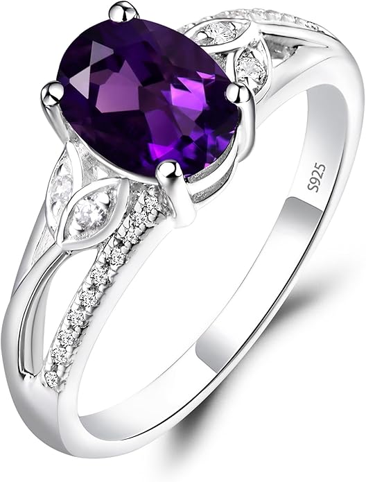 925 Sterling Silver Oval Shaped 8X6 MM Gemstone Ring Leaf Engagement Ring for Women Jewelry