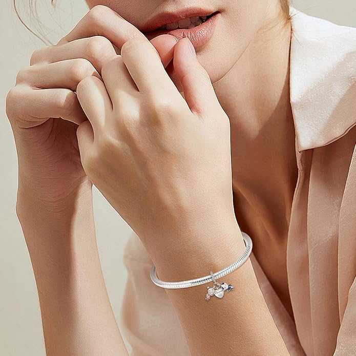 Annmors Charms for Bracelets Family Animal Safety Chains Nature Dangle for Women Bracelets & Necklace Pendant