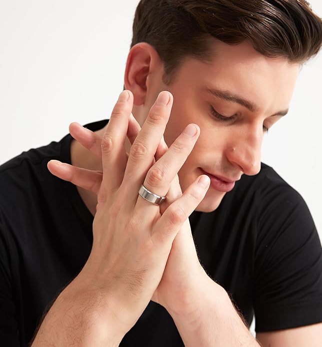 TIGRADE Titanium Rings 4MM 6MM 8MM 10MM Wedding Band in Comfort Fit Matte for Men Women Size 3-15