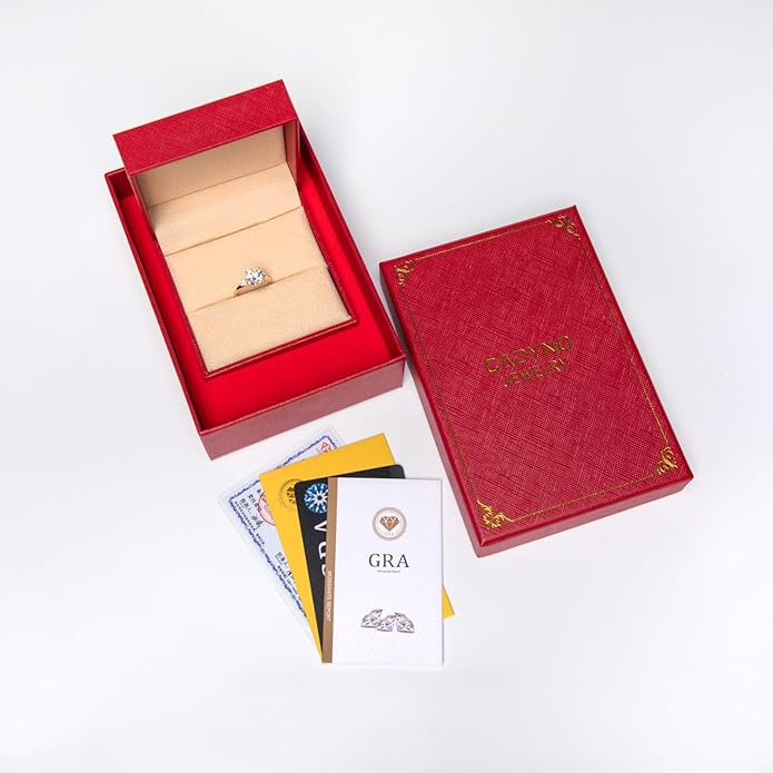 Solid 14K Gold 3.36ct Moissanite Three Stone Rings (3ct Center Stone), Round/Oval/Emerald Shape, Real Gold | D Color and Flawless Moissanite | Wedding Anniversary Ring