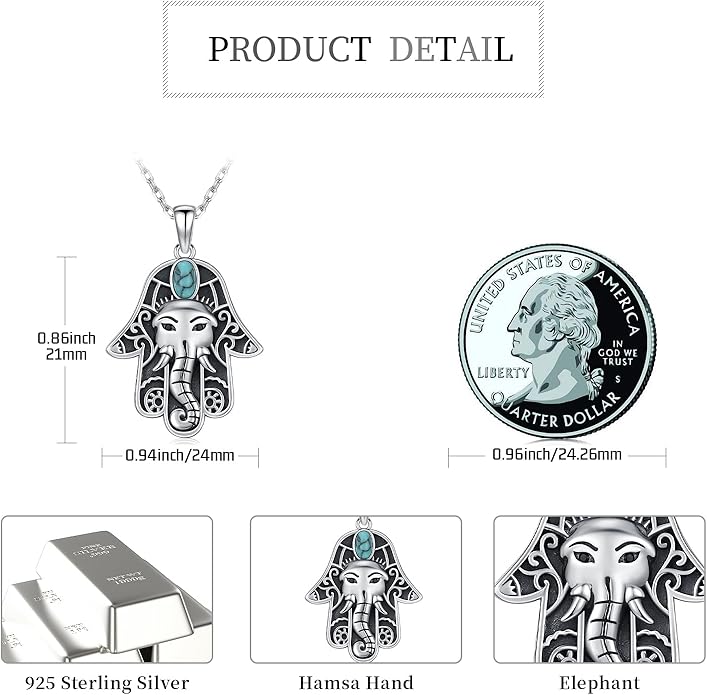 Hamsa Necklace 925 Sterling Silver Evil Eye/Lotus Flower/Star of David/Chai/Yin Yang Hamsa Hand Pendant Jewelry Hand of Fatima Gifts for Women