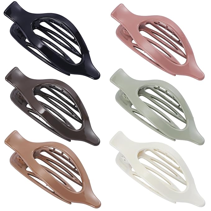 Flat Hair Clip 6 pcs Lay Down Claw Clips Hair Accessories for Women - Gloss