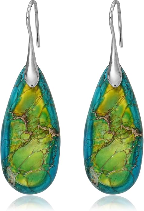 Natural Stone Earrings Waterdrop Stone Dangle Earrings for Women