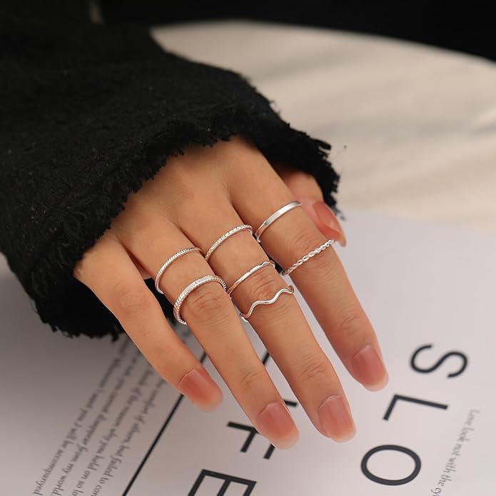 WFYOU 10 Pcs 1-2mm 18K Gold Plated Simple Rings for Women Band Knuckle Stacking Midi Rings Elegant Classic Minimalist Rings Comfort Fit