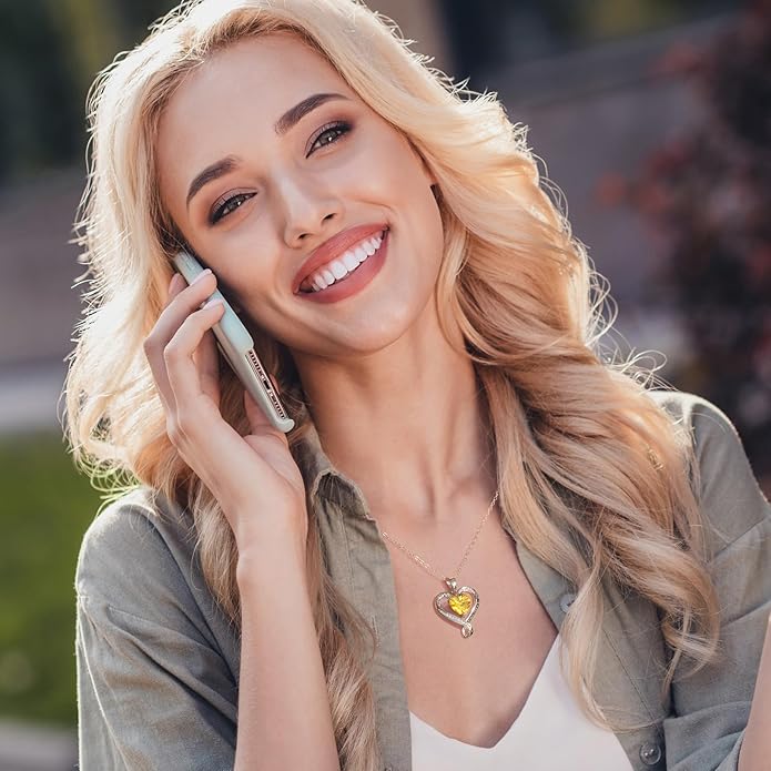 Birthday Gifts for Women Wife Infinity Heart Birthstone I Love You Necklace for Women S925 Sterling Silver Anniversary Wedding Gifts for Christmas Valentines Mothers Day Women's jewelry Diamond Pendant Necklaces Gift for Her Mom Daughter Grandma