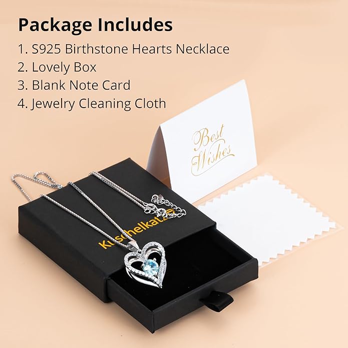 Entwined Souls Necklace - Sterling Silver Double Heart Pendant | Engraved 'I Love You Always and Forever' | Gift for Couples, Anniversary, Wedding