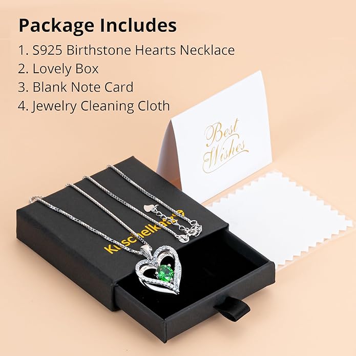 Entwined Souls Necklace - Sterling Silver Double Heart Pendant | Engraved 'I Love You Always and Forever' | Gift for Couples, Anniversary, Wedding