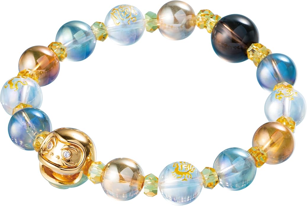 Japan money luck feng shui Daruma bracelet wealth friendship Japanese traditional lucky charm good fortune unisex 6-8 inches stretch