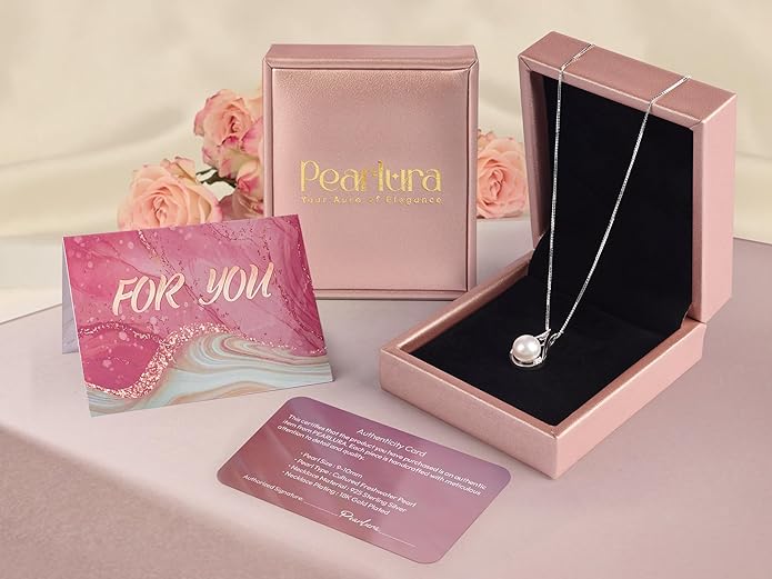 Gifts For Wife Wedding Anniversary - mothers day gifts for wife - AAA+ Real Pearl Necklaces For Women (18k Gold Platting 925 Sterling Silver) mothers necklace ideas Birthday Freshwater Pearl Necklace