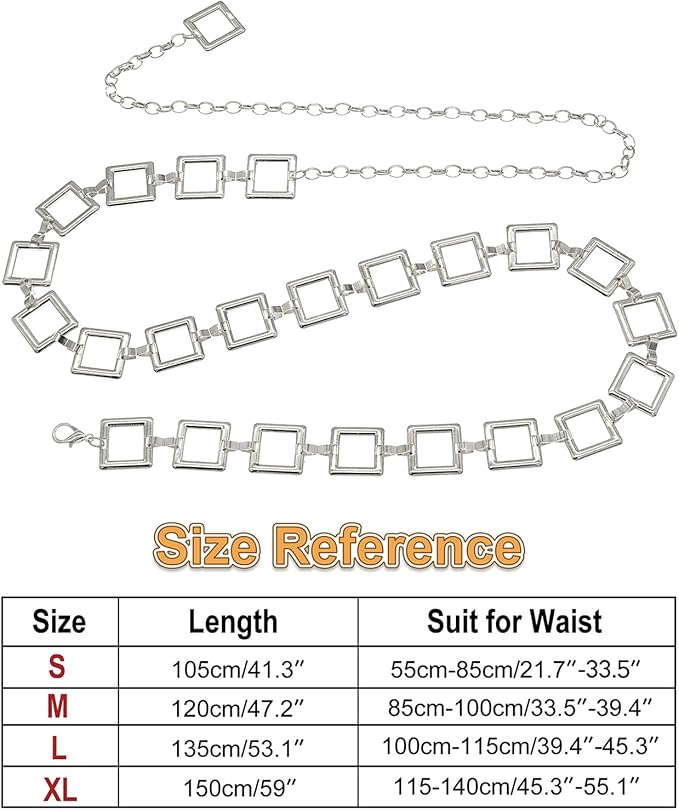 Women's Chain Belt Metal Waist Belt Chunky Belly Link Belt