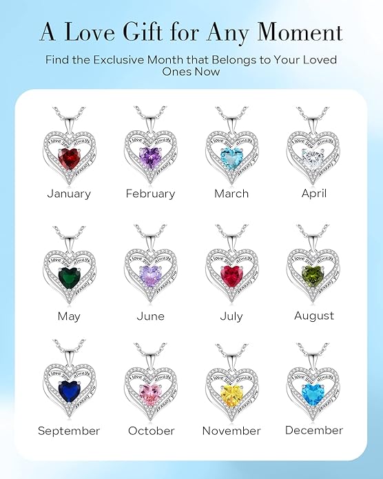 S925 Sterling Silver Necklace for Women, Wife Jewelry Rose Gold, Mom Birthday Valentines Mothers Day Gifts, Girlfriend Necklaces, Daughter Heart Jewel, Anniversary for Her