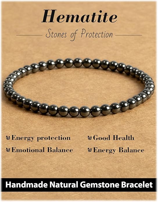 Handmade Natural Stone Beaded Stretch Bracelets,Healing Crystals Protection Bracelet,Spiritual Jewelry Gifts for Women & Men,Replacement Beads Included