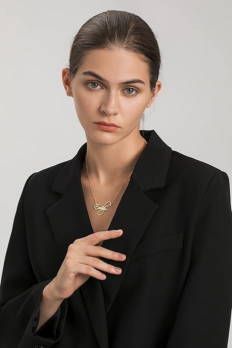 Custom Name Necklace - 925 Sterling Silver & 316 Stainless Steel, 14 Fonts & Multi-Language Options, 4 Colors, 5 Chain Styles, Personalized Gift with Premium Box