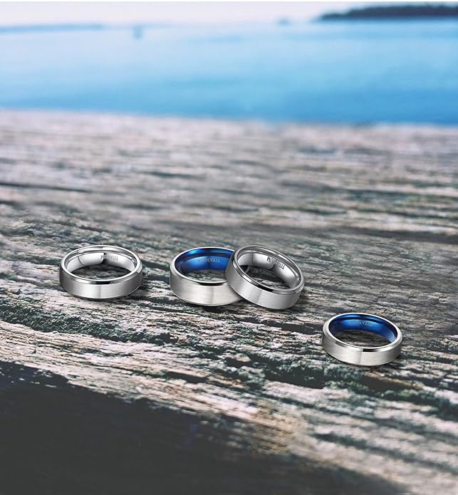 TIGRADE Titanium Rings 4MM 6MM 8MM 10MM Wedding Band in Comfort Fit Matte for Men Women Size 3-15