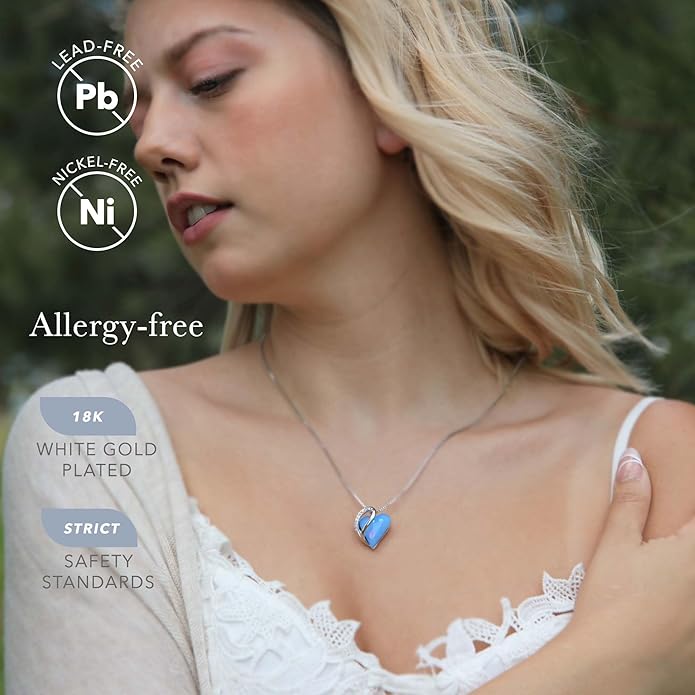 Necklaces for Women, Infinity Love Birthstone Heart Crystal Pendant, Birthday Jewelry Gifts for Her, Mom, and Wife, Silver Plated, 18 plus 2 inch Adjustable Chain