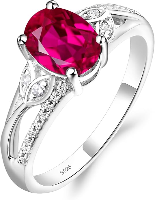 925 Sterling Silver Oval Shaped 8X6 MM Gemstone Ring Leaf Engagement Ring for Women Jewelry