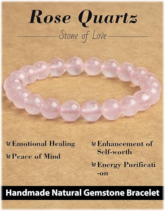 Handmade Natural Stone Beaded Stretch Bracelets,Healing Crystals Protection Bracelet,Spiritual Jewelry Gifts for Women & Men,Replacement Beads Included