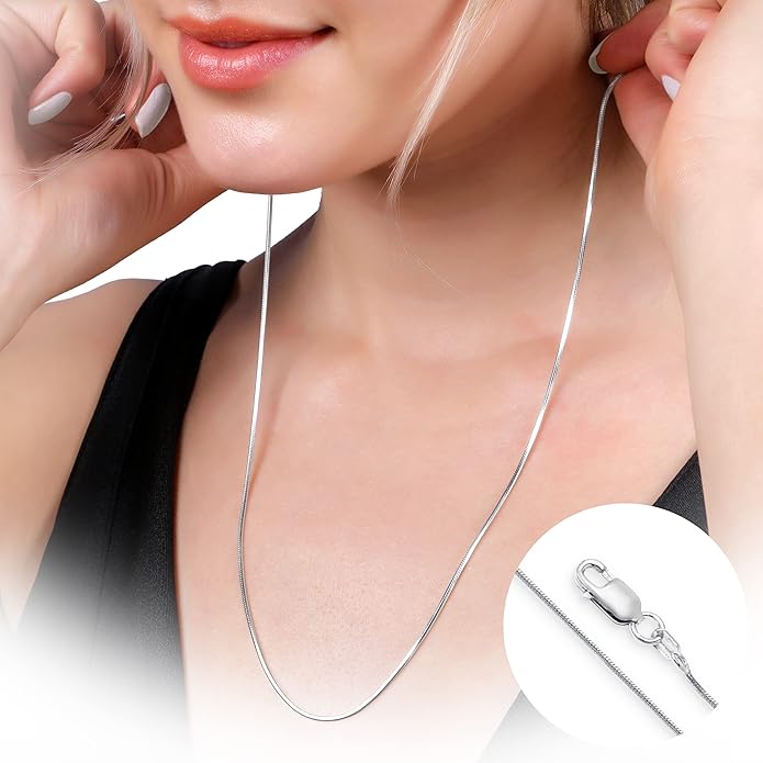 PORI JEWELERS 925 Sterling Silver 1.5MM Magic 8 Sided Italian Snake Chain - Women - Made In Italy