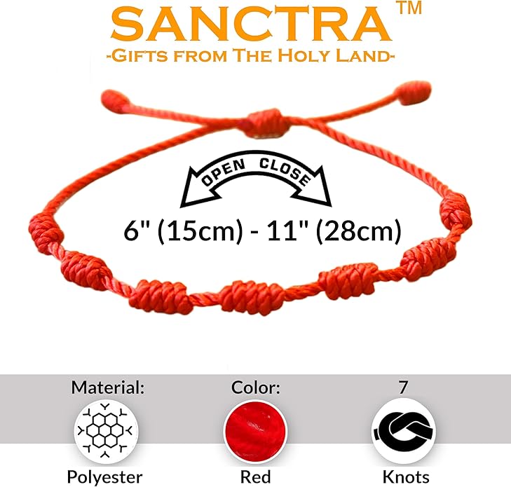 Red String Bracelet, Protection, Luck and Love, Handmade in the Holy Land, Hindu, Buddhist and East Asian Faith Symbol, Evil Eye Strand for Men and Women, Spiritual and Adjustable Bracelet, with CoA