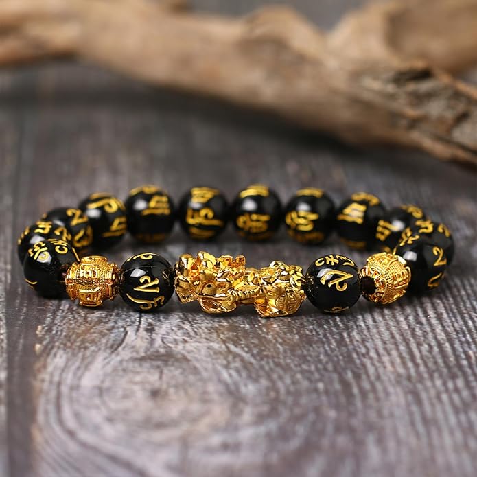 HETICA Feng Shui Pixiu Wealth Bracelet, FengShui Wealth And Luck Bracelet Prosperity Buddha Beads Elastic Bracelet Jewelry for Women Men