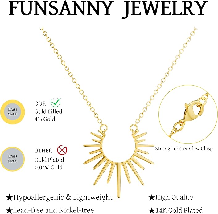Lariat Gold Necklaces for Women - Dainty Gold Necklace Trendy 14K Gold Plated Hypoallergenic Layered Long Y-Shape Sunburst CZ T-Bar Pendant Drop Chain Necklace Set for Women Non Tarinsh Jewelry Gift