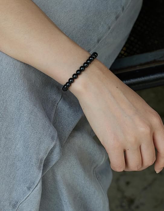 Handmade Natural Stone Beaded Stretch Bracelets,Healing Crystals Protection Bracelet,Spiritual Jewelry Gifts for Women & Men,Replacement Beads Included