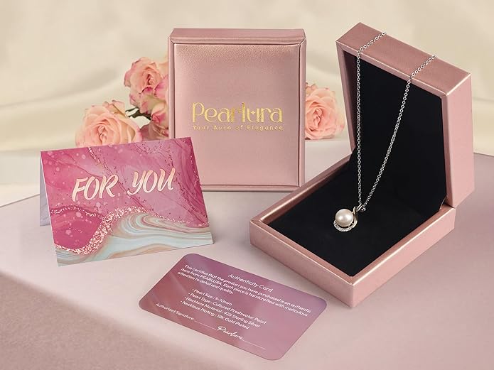Gifts For Wife Wedding Anniversary - mothers day gifts for wife - AAA+ Real Pearl Necklaces For Women (18k Gold Platting 925 Sterling Silver) mothers necklace ideas Birthday Freshwater Pearl Necklace
