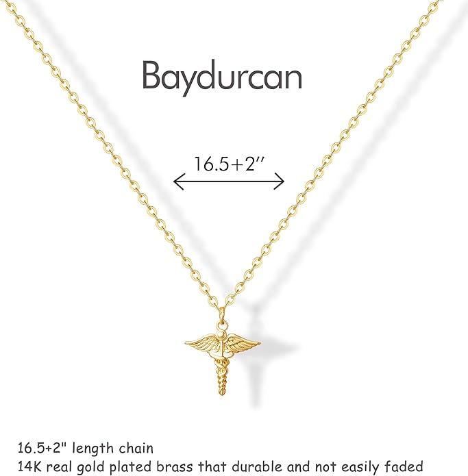 Baydurcan Dainty Gold Necklace for women - 14K Gold Plated Pendant Necklaces Gifts for Friends Sister Mother, Birthday, Christmas, Graduation, Inspirational Gifts