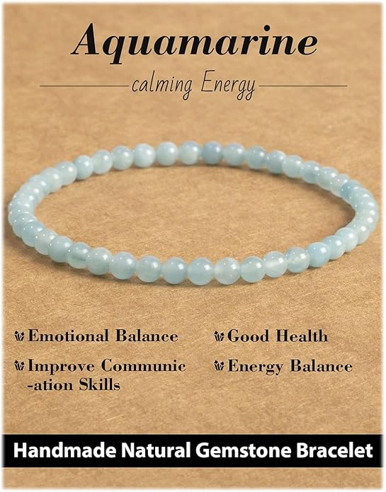 Handmade Natural Stone Beaded Stretch Bracelets,Healing Crystals Protection Bracelet,Spiritual Jewelry Gifts for Women & Men,Replacement Beads Included