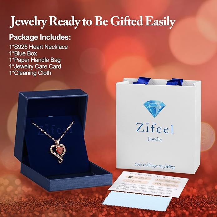 Birthday Gifts for Women Wife Infinity Heart Birthstone I Love You Necklace for Women S925 Sterling Silver Anniversary Wedding Gifts for Christmas Valentines Mothers Day Women's jewelry Diamond Pendant Necklaces Gift for Her Mom Daughter Grandma