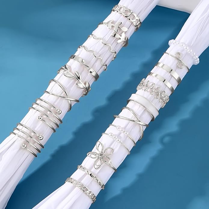 IFKM 51 Pcs Gold Knuckle Rings Set For Women Girls Vintage Stackable Joint Finger Midi Rings Dainty Cubic Zirconia Crystal Simple Twist Hollow Cute Rings Pack Jewelry Gift