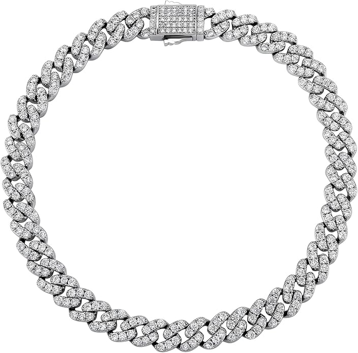 TOPGRILLZ Gold Anklets for Women Cuban Link Anklets Iced out Faux Diamond Chunky Ankle Bracelets 8mm 14K Gold Silver Plated Minimalist Fashion Foot Jewelry