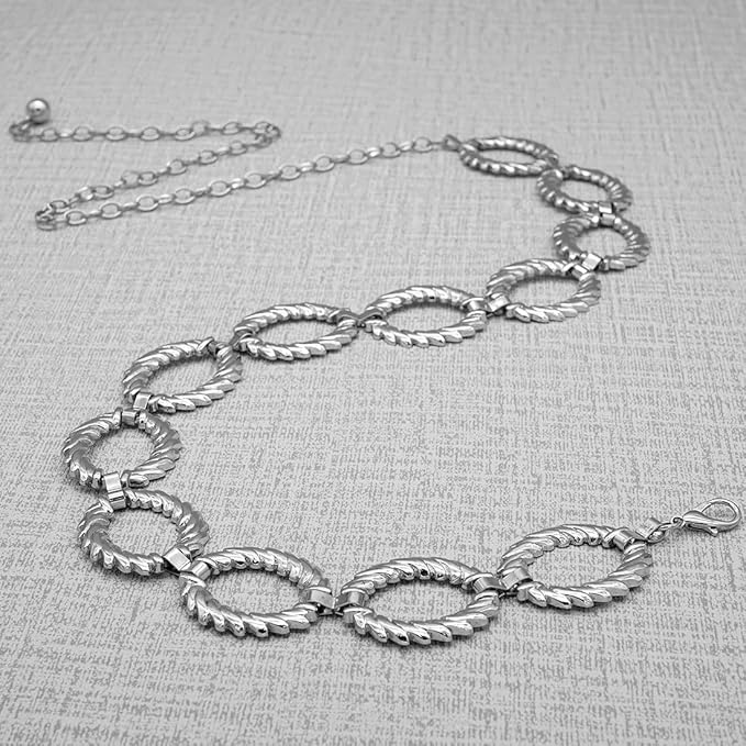 Women's Chain Belt Metal Waist Belt Chunky Belly Link Belt