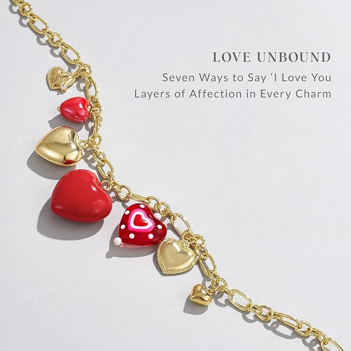 KissYan Charm Necklace for Women, 14K Gold Plated Heart Starfish Sun Pendant Fashion Link Chain Boho Summer Beach Jewelry Gifts