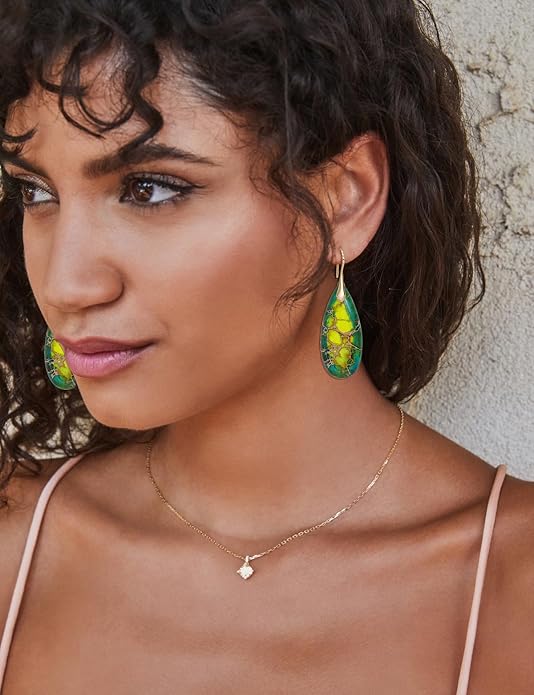 Natural Stone Earrings Waterdrop Stone Dangle Earrings for Women