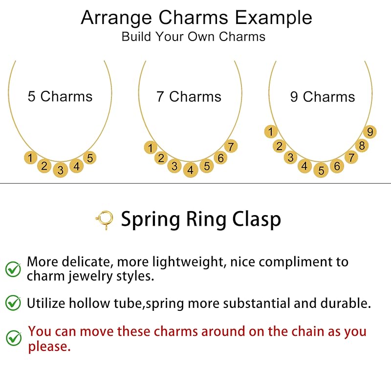 Build Your Own Custom Gold Charm Necklace, Statement Vintage Style Chunky Paperclip Link Chain Necklace for Women, Name Initial Charms