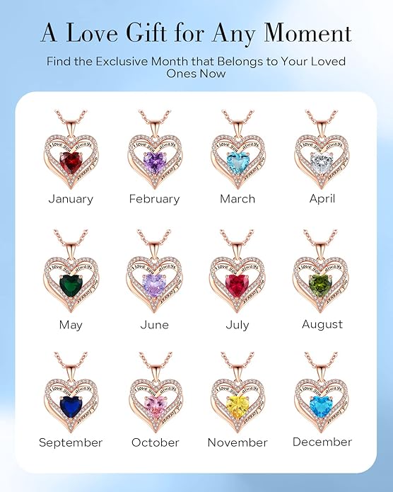 S925 Sterling Silver Necklace for Women, Wife Jewelry Rose Gold, Mom Birthday Valentines Mothers Day Gifts, Girlfriend Necklaces, Daughter Heart Jewel, Anniversary for Her