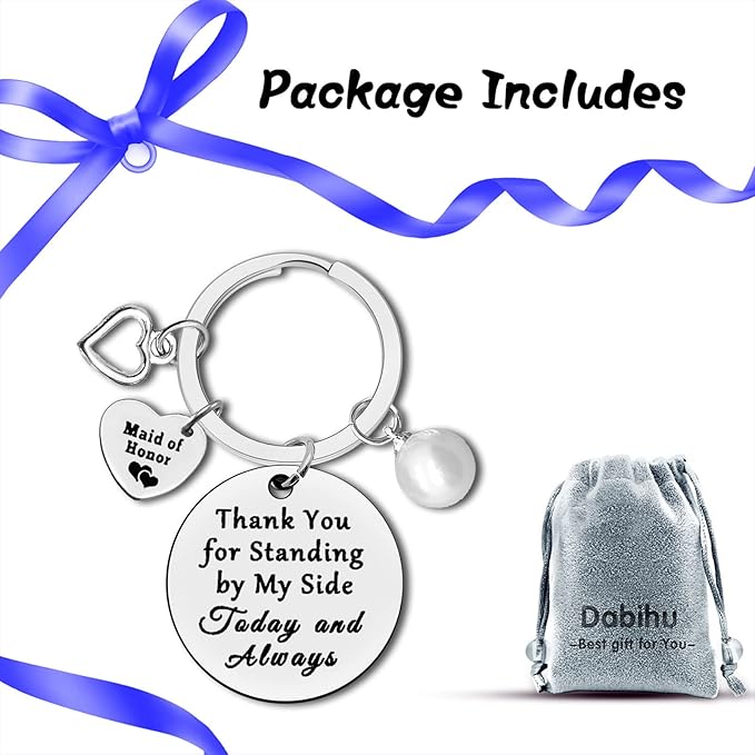 Dabihu Bridesmaid Gift from Bride Bridesmaid Keychain Maid of Honor Jewelry Wedding Bridal Party Gift