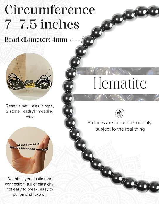 Handmade Natural Stone Beaded Stretch Bracelets,Healing Crystals Protection Bracelet,Spiritual Jewelry Gifts for Women & Men,Replacement Beads Included