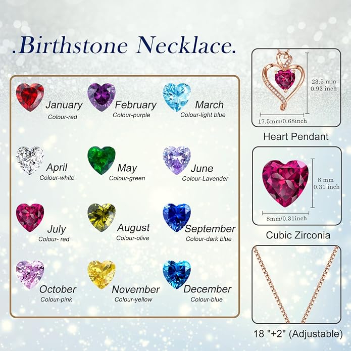 Heart Necklaces for Women 925 Sterling Silver Pendant Necklace Rose Gold Plated White Gold/14K Gold Plated Love Necklace for Her Girlfriend Wife Valentines Day Birthday Women Jewelry 18"+2"