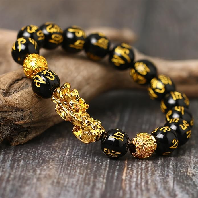 HETICA Feng Shui Pixiu Wealth Bracelet, FengShui Wealth And Luck Bracelet Prosperity Buddha Beads Elastic Bracelet Jewelry for Women Men