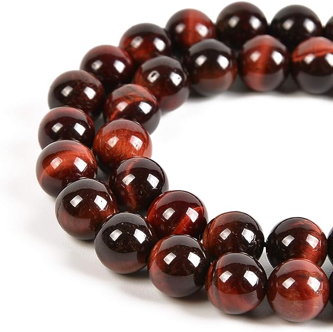 36pcs 10mm Natural Red Tiger's Eye Gemstone Round Spacer Loose Stone Beads for Jewelry Making 15.5" 1 Strand (Red Tiger's Eye, 10mm 36Beads)