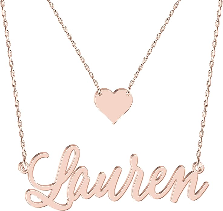 Custom Name Necklace - 925 Sterling Silver & 316 Stainless Steel, 14 Fonts & Multi-Language Options, 4 Colors, 5 Chain Styles, Personalized Gift with Premium Box