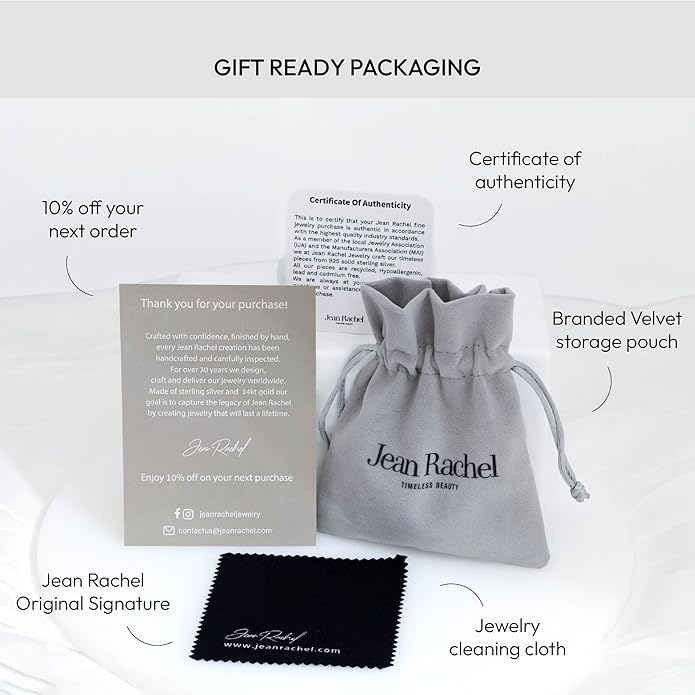 JEAN RACHEL JEWELRY 925 Sterling Silver Ring - Wrap Vintage Design with Prong Set Round Cubic Zirconia - Hypoallergenic, Lead & Nickel Free - Artisan Handcrafted Statement Rings for Women