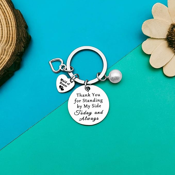 Dabihu Bridesmaid Gift from Bride Bridesmaid Keychain Maid of Honor Jewelry Wedding Bridal Party Gift